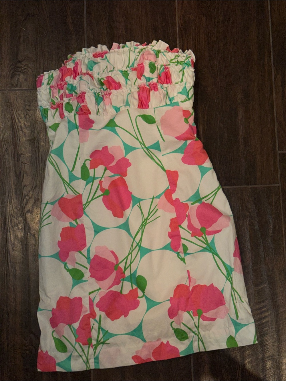 Lilly Pulitzer Franco strapless dress White had me a blast dress Sz 8 EUC - Picture 6 of 15